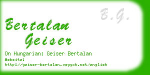 bertalan geiser business card